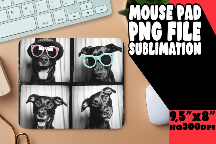 Delightful Puppy Picture Sublimation Mouse Pad Template for