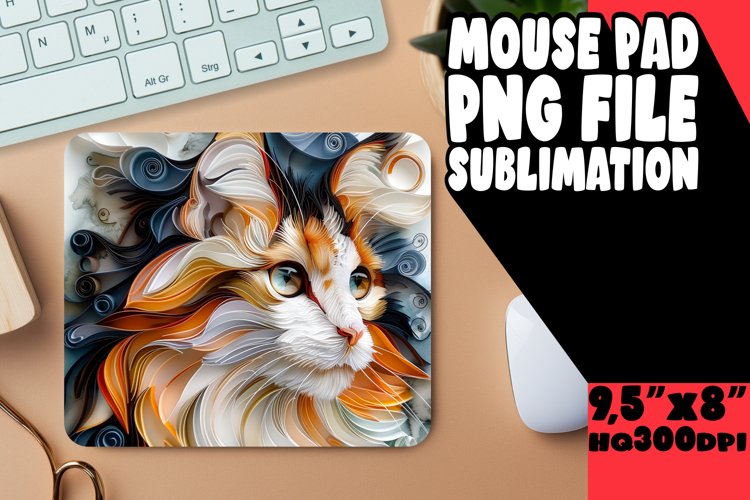 Feline Finesse 3D Sublimation Mouse Pad - Cat Lover