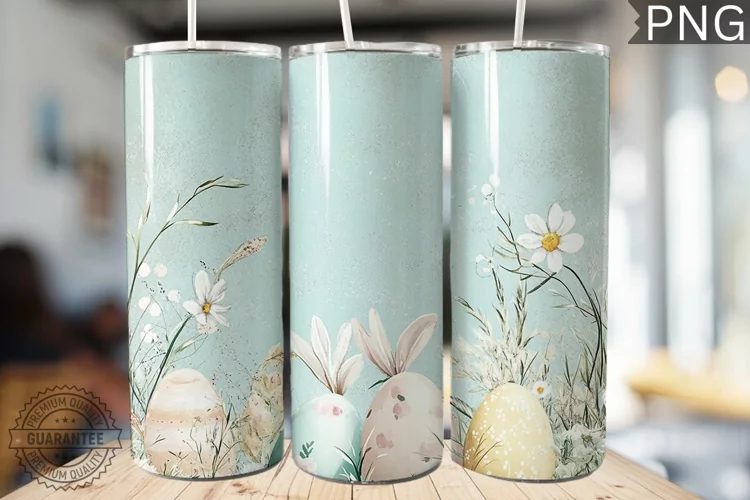 Spring Easter Tumbler Wrap - High Quality 300 Dpi