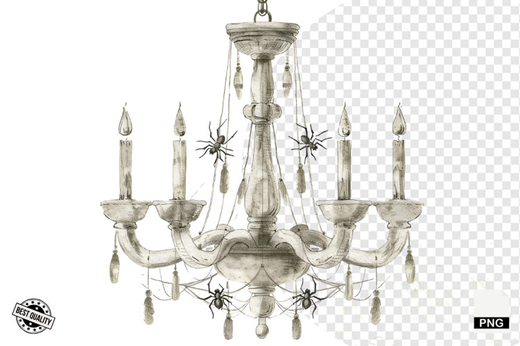 Watercolor Gothic Halloween Clipart example image 1