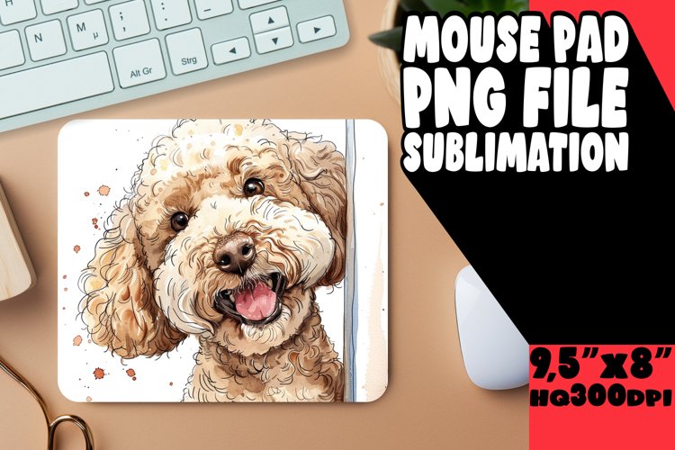 Amusing PeekaBoo Dog Charm Joy Mousepad PNG