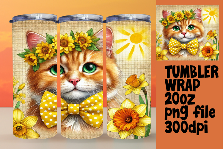 FASHIONABLE 20oz Tumbler PNG Design , Cute Cat