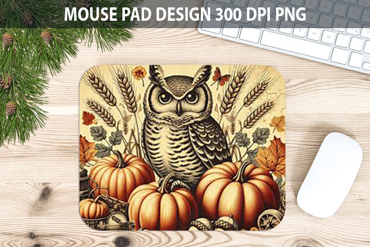 Owl Mouse pad Sublimation - Thanksgiving PNG Design