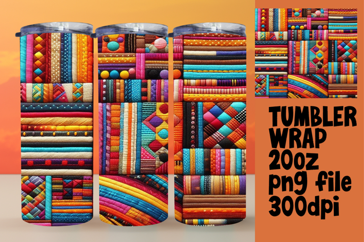VIBRANT 20oz Tumbler Artwork , Patchwork