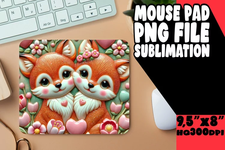 Cozy Mouse Mat Design Sublimation, Cupid