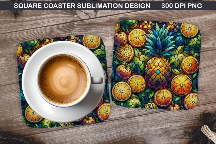 Tropical Drink Coaster Sublimation,Summer Coaster PNG Design