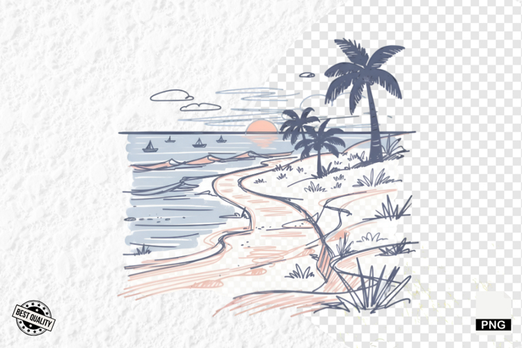 Summer Beach Path Clipart