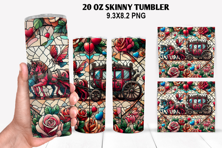 Valentine Skinny Tumbler 20oz Wrap Design, Valentine Tumbler