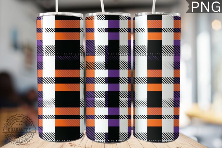 Halloween Plaid Pattern Tumbler Wrap - High Quality 300 Dpi