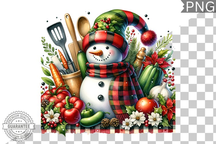 Christmas Snowman Sublimation - Clipart PNG Design