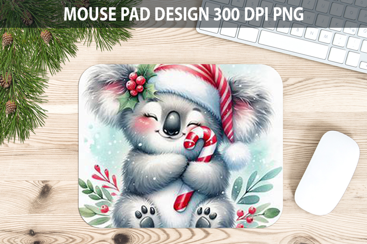 Koala Mouse pad Sublimation - Christmas Animal PNG Design