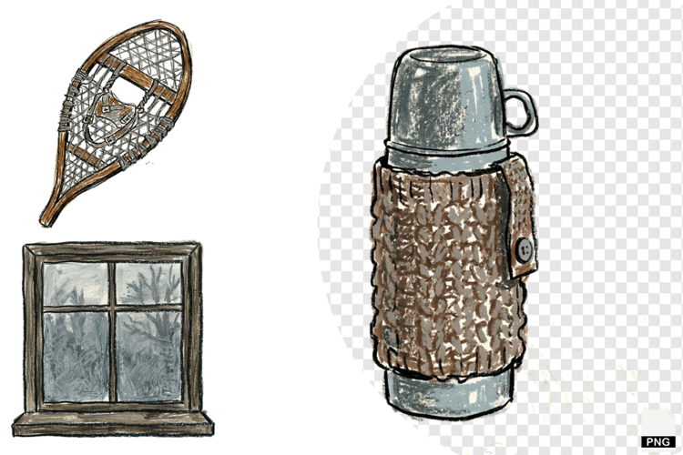 Rustic Winter Days Clipar