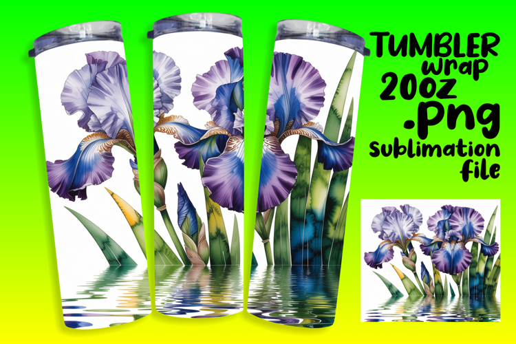 Sublimation-Ready 20oz Artwork , Flowers