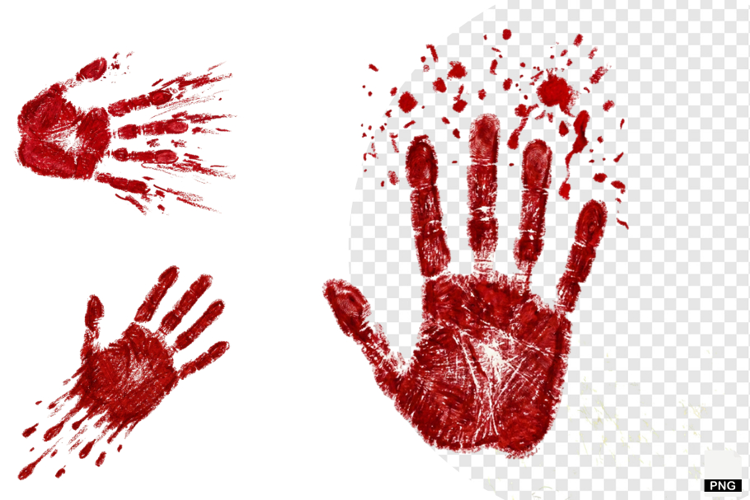 Halloween Red Handprints & Splatters PNG