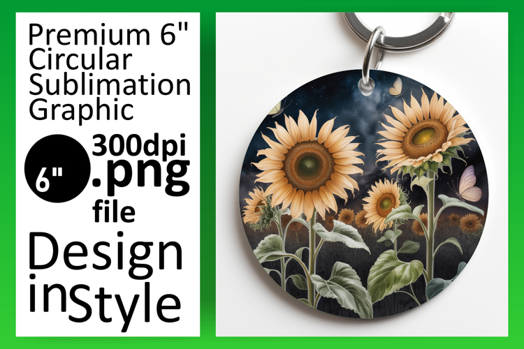 Cute Circle PNG for Sublimation , Flowers