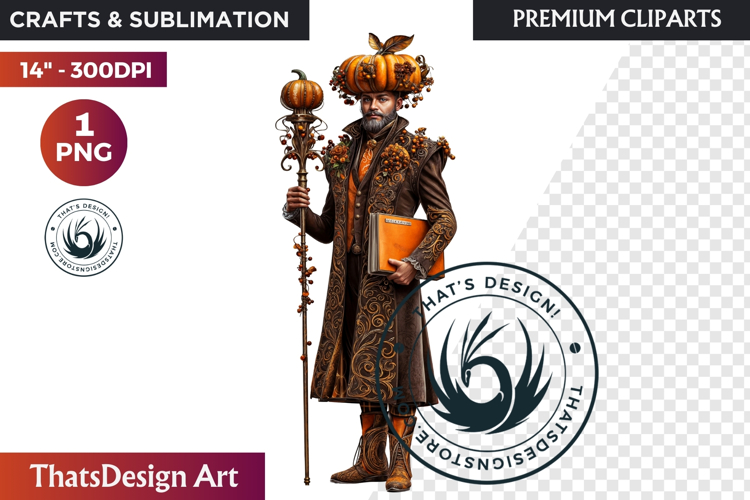 Fantasy Autumn Guardian - Epic Fall Character Clipart PNG