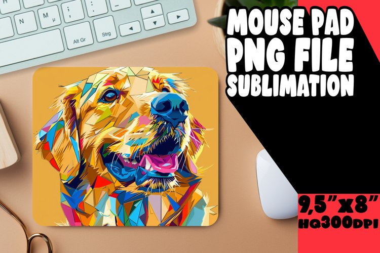 Bold Colorful Dog Wrap Sublimation Design PNG