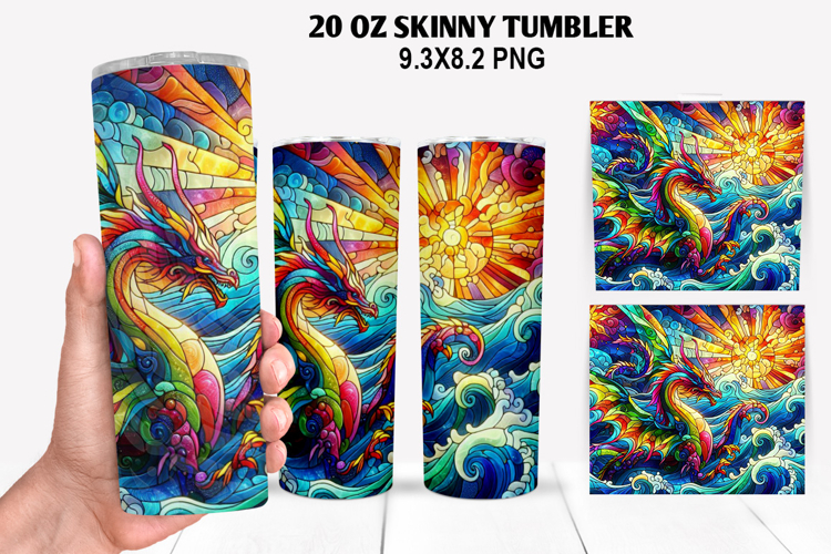 Skinny Tumbler 20oz Wrap Design, Summer Tumble PNG Design