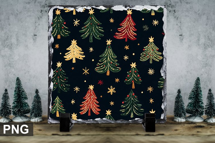 Christmas Tree Square Sublimation Slate Design