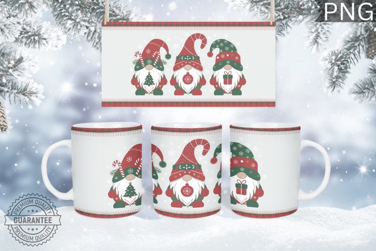 Christmas Mug Wrap Design-Christmas Gnome Sublimation