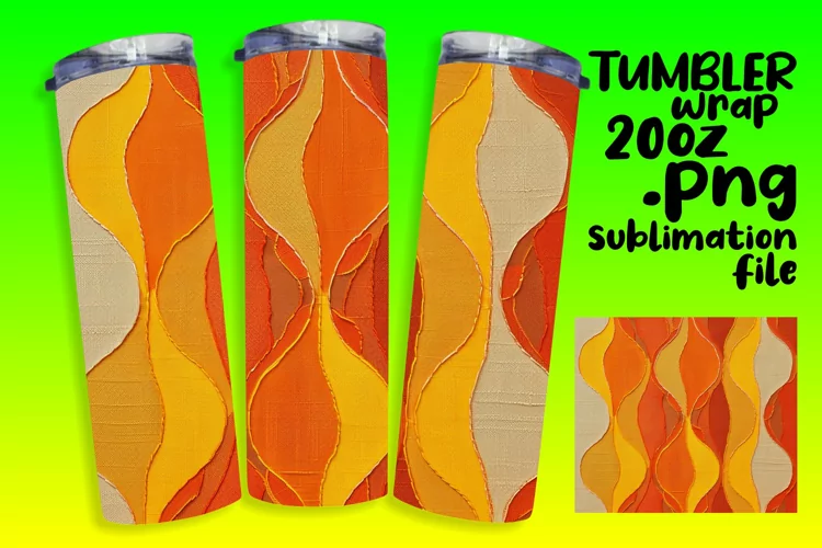 Vibrant Patterned Embroidered 20oz Tumbler Sleeve