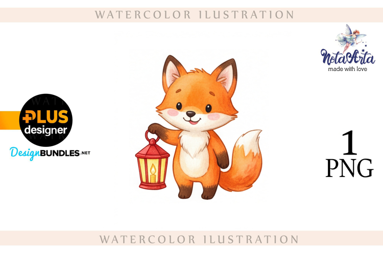 Illustration of a cute Christmas fox