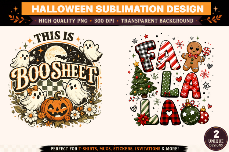 Boo Sheet PNG | Fa La La Christmas PNG |Trending Design