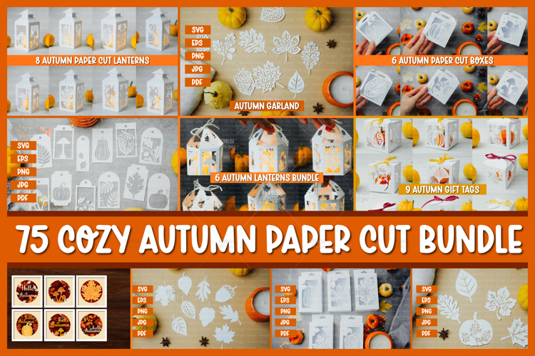 75 COZY Autumn Paper Cut bundle