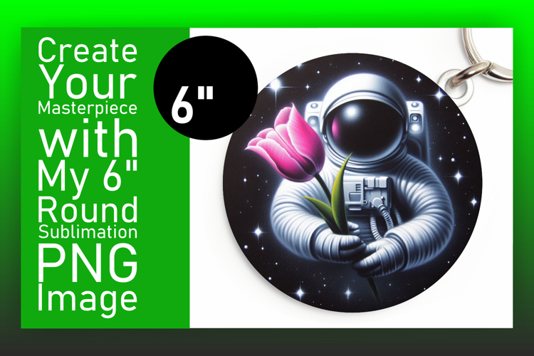 Dynamic Round Design for Keychains , Astronaut