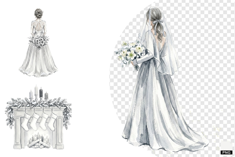 Snowy Romance Wedding Clipart