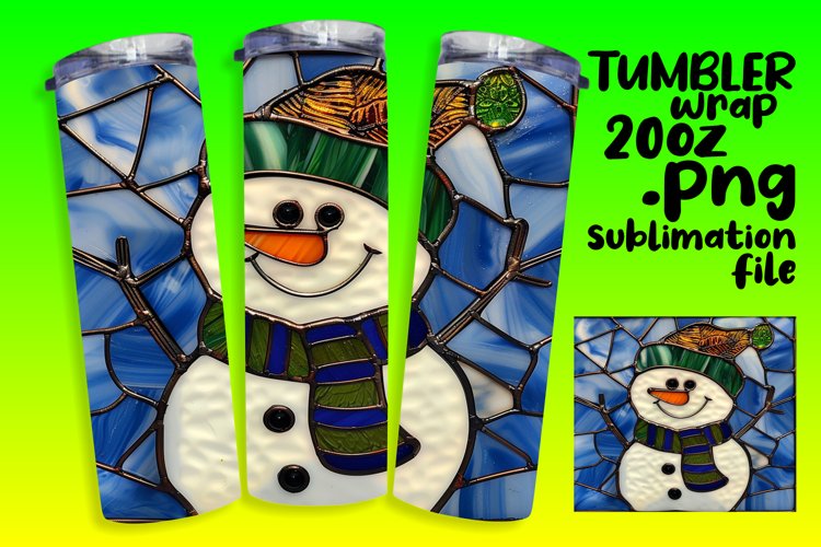 3D Stained Glass Snowman Wrap for Christmas