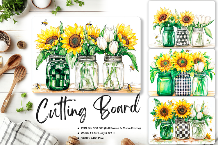 Sunflower Cutting Board Kitchen Chopping Board Sublimation75