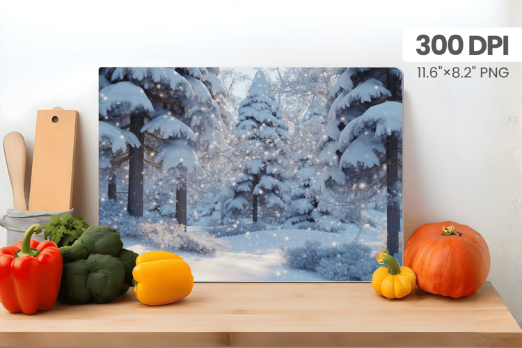 Winter Christmas Wonderland Cutting Board PNG Sublimation