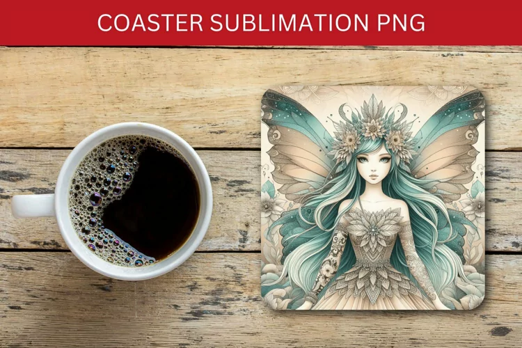 square coaster - fairy