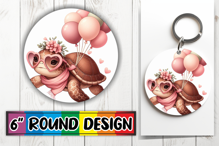 Luminous Round Designs Sublimation, Turtle