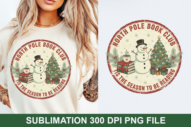 North Pole Book Sublimation - Christmas PNG Design