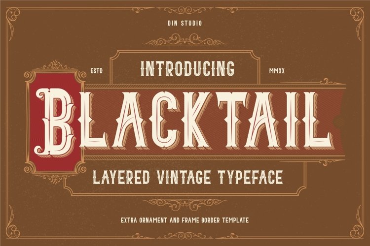 Blacktail - Layered Vintage Font example image 1