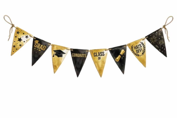 Festive Graduation Bunting Banner Clipart