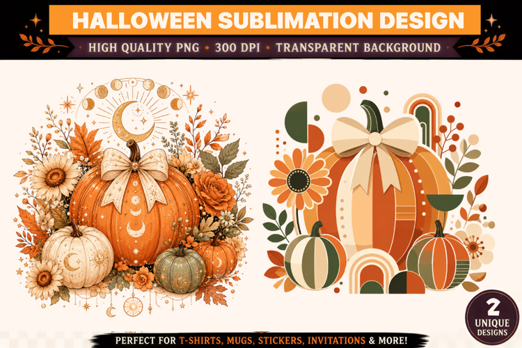 Boho Pumpkin PNG | Coquette Pumpkin Sublimation