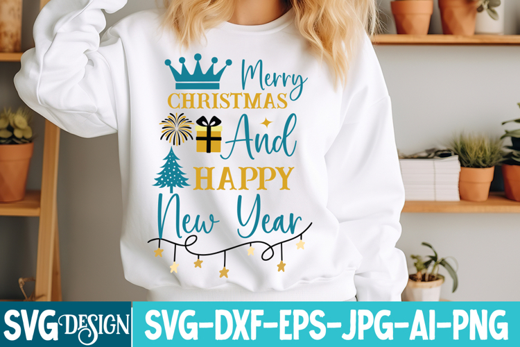 Merry Christmas And Happy New Year SVG Design ,Christmas