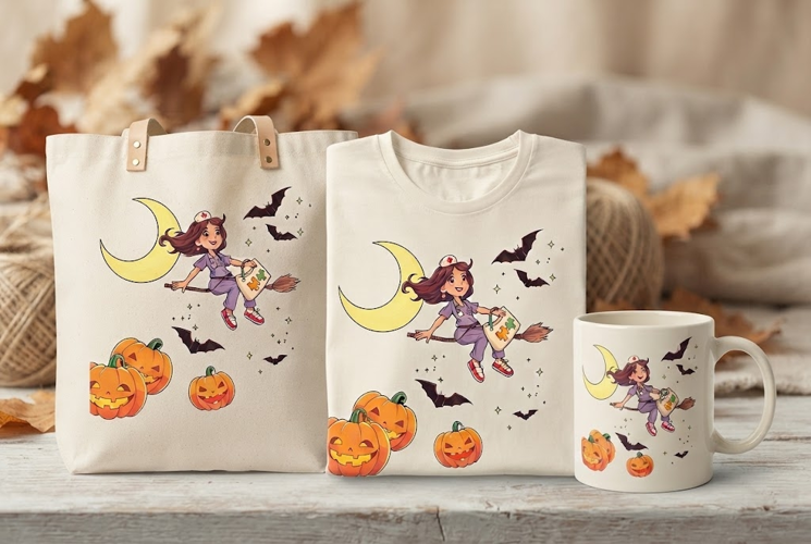 Halloween Nurse Witch PNG | Spooky Medical Halloween Clipart