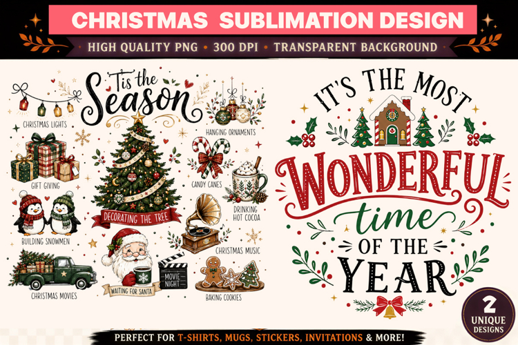 Christmas PNG | Tis The Season PNG |Christmas sublimation