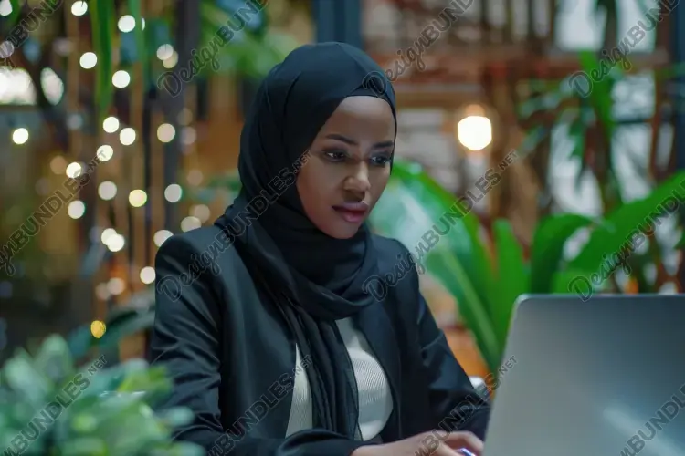Girl Busy in Work Background