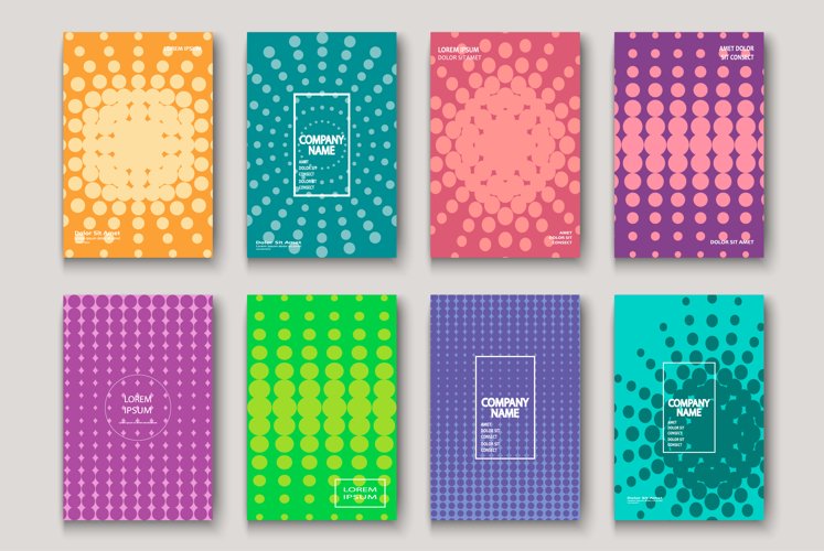 Minimalist modern cover. Dynamic colorful halftone geometric example image 1