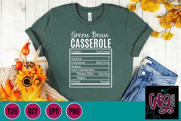 Holiday Food Funny Green Bean Casserole SVG, DXF, PNG, EPS example image 1