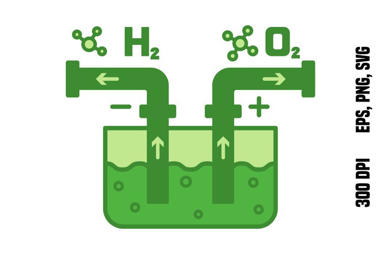 Green Water Electrolyzer Icon example image 1