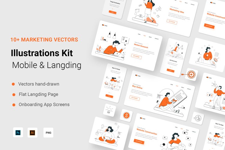 Marketting Illustration Kit example image 1