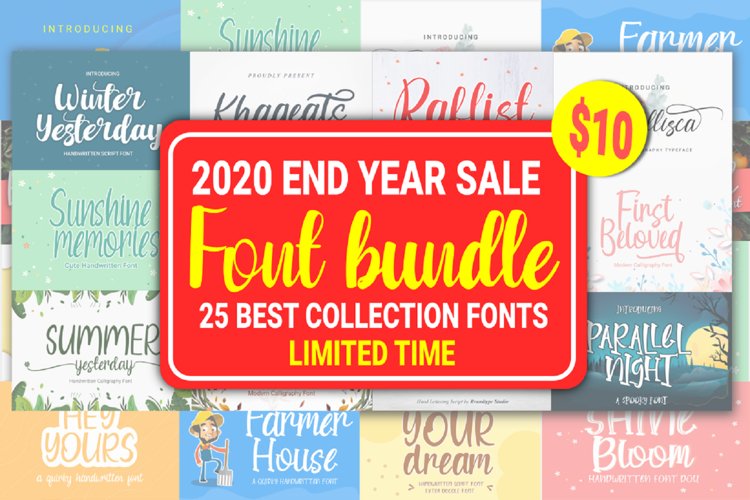 End Year Sale Font Bundle example image 1