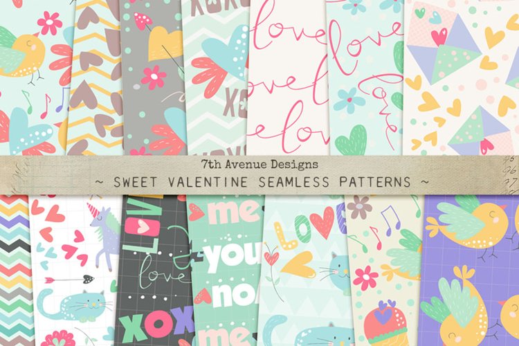 Sweet Valentine Seamless Patterns