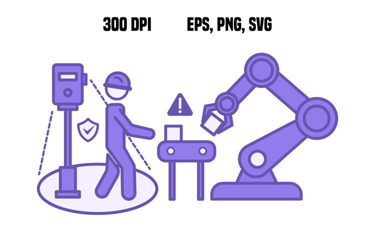Purple Smart Safety Sensor Icon example image 1
